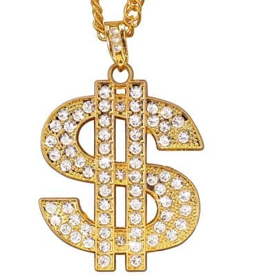 Gold Strass Dollar Necklace