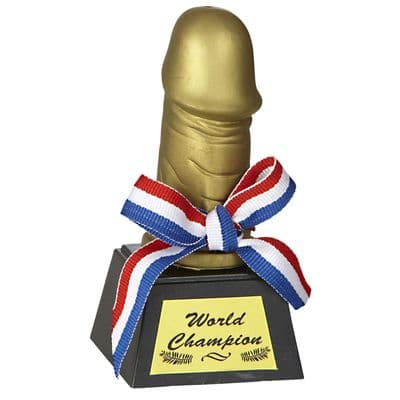 Golden Willy Trophy Hen Party Stag Do Novelty Award Fancy Dress Prop