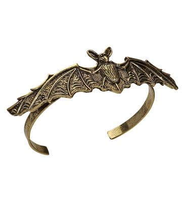 Halloween Antiqued Gold Bat Bracelet