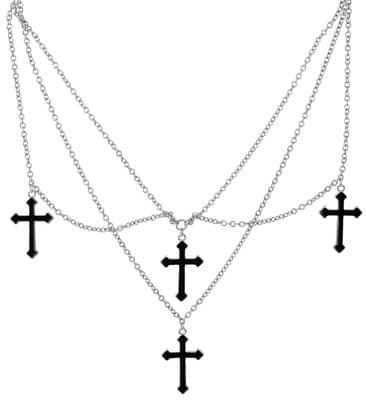 Halloween Black Cross Necklace