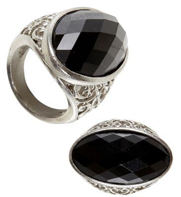 Halloween Black Gem Gothic Ring