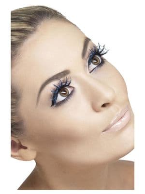 Halloween Blue Glitter Spiderweb Eyelashes
