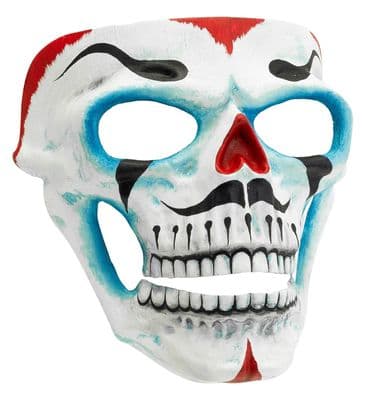 Halloween Clown Skull Mask Adult Day of the Dead Fancy Dress Costume Mask