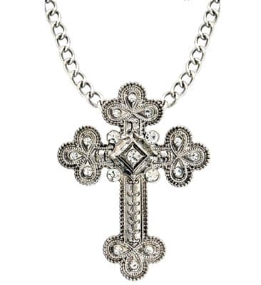 Halloween Cross Necklace With Strass