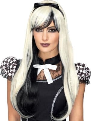 Halloween Deluxe Gothic Alice Wig, Blonde & Black
