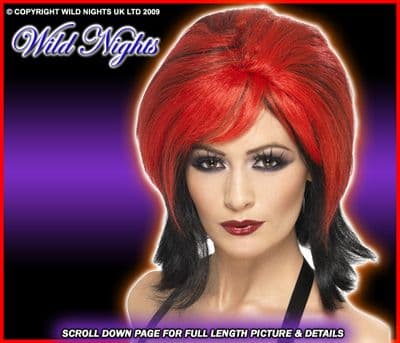 HALLOWEEN FANCY DRESS # VAMPIRESS WIG BLACK/RED