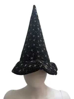 Halloween Glitter Star And Moons Witch Hat