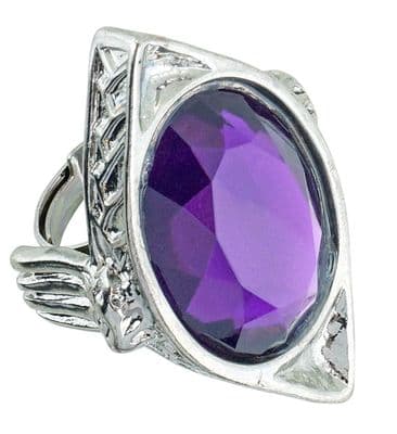 Halloween Gothic Ring With Purple Gem