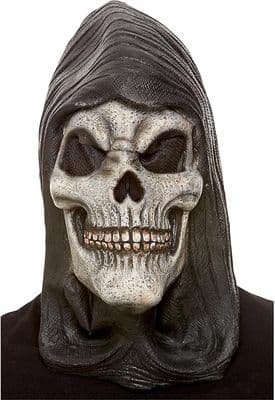 Halloween Hooded Skeleton Latex Mask