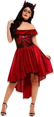 Halloween Ladies Day Of The Dead Devil Costume