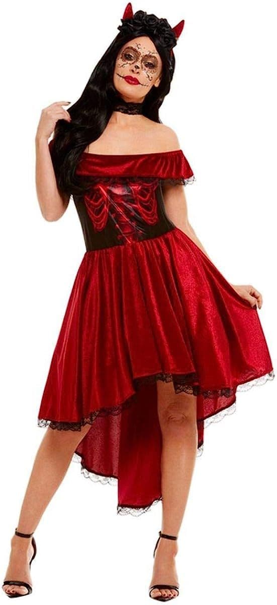 Halloween Ladies Day Of The Dead Devil Costume