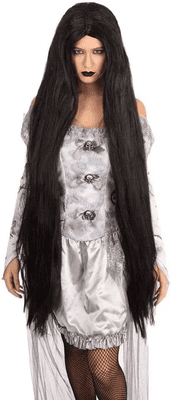 Halloween Ladies Long Black 40 Inch Wig