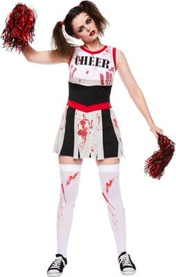 Halloween Ladies Miss Cheerleader Zombie Costume