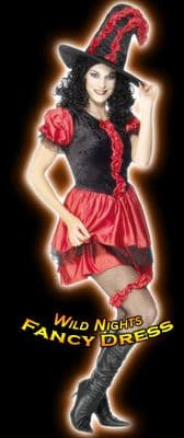 Halloween Ladies Red Hot Witch Costume