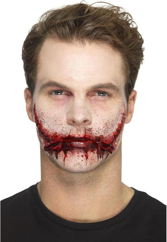 Halloween Latex Stitched Smile Wounds
