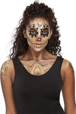 Halloween Make-Up FX, Gold Day of the Dead Kit