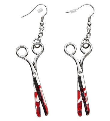 Halloween Pair of Bloody Scissors Earrings