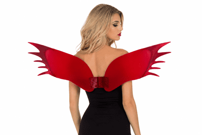 Halloween Red Vampire Wings Glitter Fancy Dress Costume Accessory