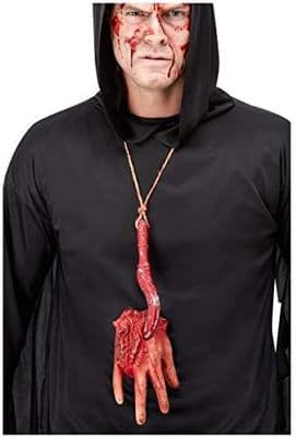 Halloween Severed Hand with Hook Necklace