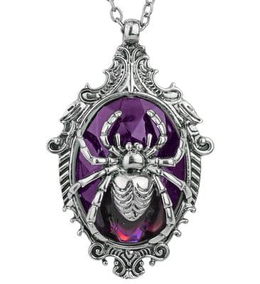 Halloween Spider Purple Gem Necklace