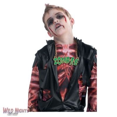 Halloween Zombie Necklace Green
