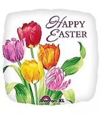 Happy Easter Tulips 18inch Foil Balloon