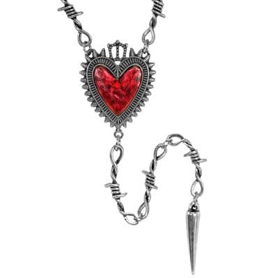 Heart Barbed Wire Necklace Gothic Halloween Fancy Dress Accessory