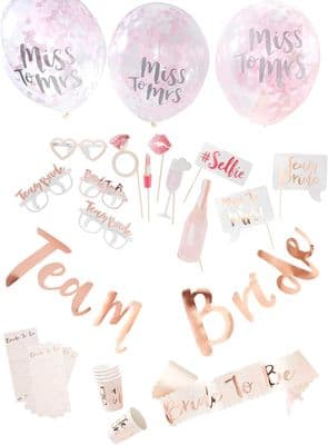 Hen Bridal Shower Rose Gold Pink Party in a Box