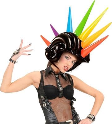 Inflatable Multicolour Spikes Helmet