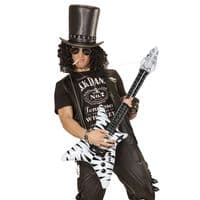 Inflatable Zebra Rockstar Guitar 92cm  Blow Up Rock Star Costume Prop with Strap