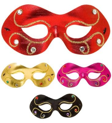 Jewelled Metallic Fabric Eyemask.
