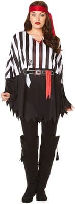 Karnival Adult Unisex Pirate Poncho Fancy Dress Costume