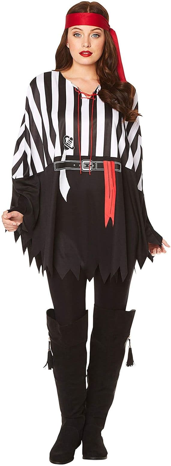 Karnival Adult Unisex Pirate Poncho Fancy Dress Costume