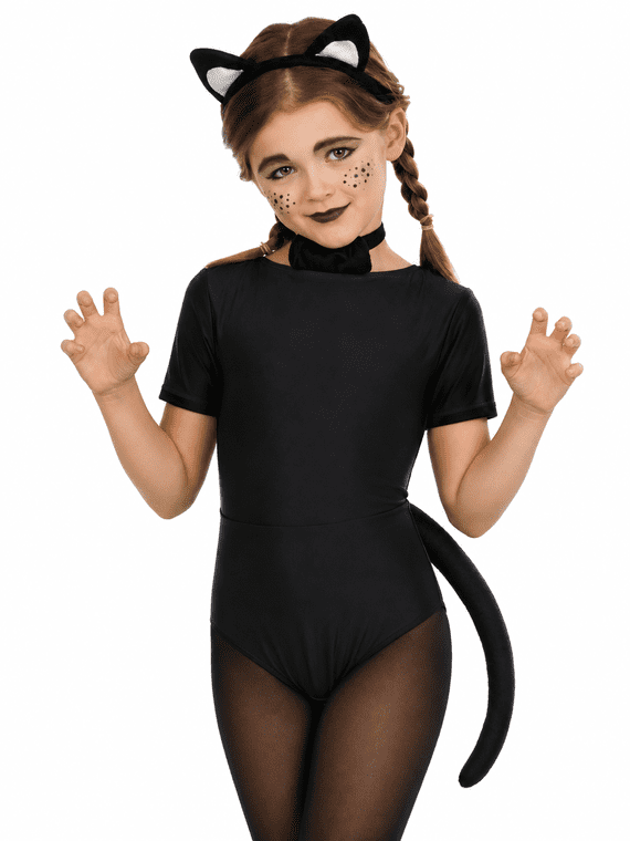 Kids Cat Accessory Set Black Cat Ears Tail Bow Tie Fancy Dress Costume Kit