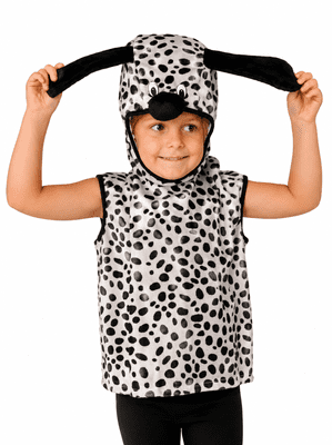 Kids Dalmatian Dog Tabard Costume Child Puppy Fancy Dress Outfit with Hood