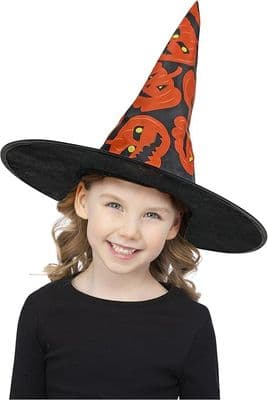Kids Halloween Pumpkin Witch Hat