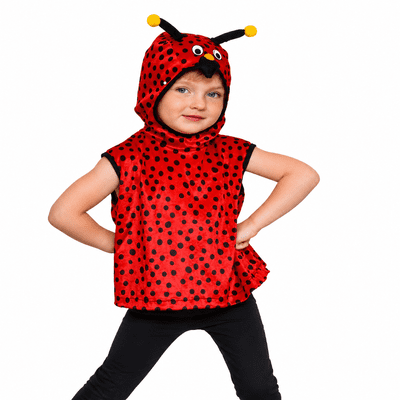 Kids Ladybird Tabard Costume Child Ladybug Fancy Dress Outfit with Hood