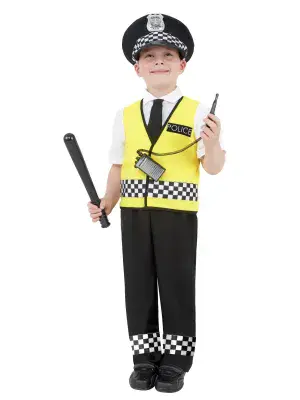 Kids Police Officer Costume Police Fancy Dress Uniform Hat Radio Outfit
