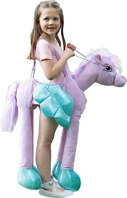 Kids Ride On Fairy Tale Pony Costume Purple Horse Fancy Dress Outfit Age 3+ Years