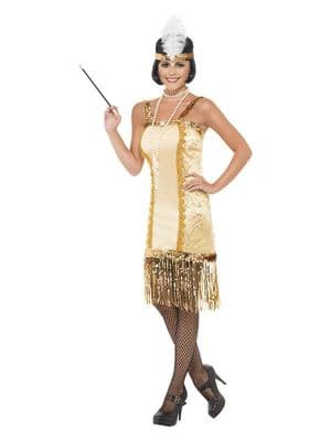 Ladies 1920'S Gold FLAPPER