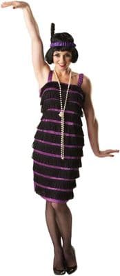 Ladies 1920's Purple and Black Flapper Dress