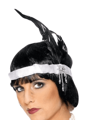 Ladies 1920's White Charleston Headband