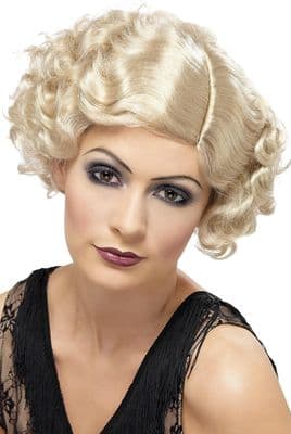 Ladies 1920s Flirty Charleston Flapper Wig Blonde Vintage Fancy Dress Costume Accessory