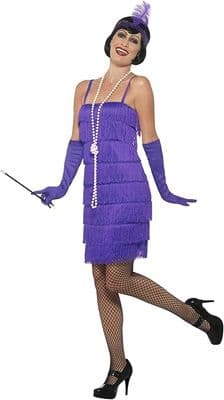 Ladies 1920s Purple Flapper Dress