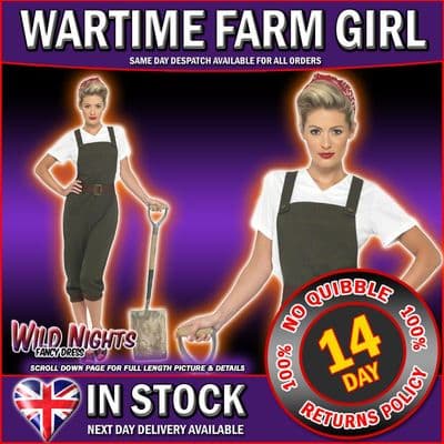 LADIES 1940s WW2 PIN UP WARTIME LAND GIRL