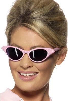 Ladies 1950s Pink Diamonte Glasses