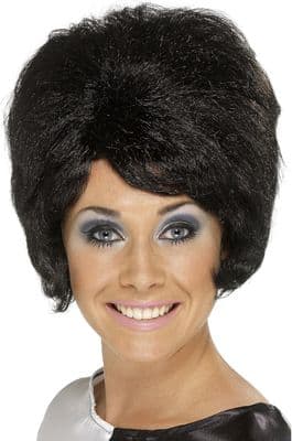 Ladies 1960's Black Beehive Wig