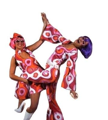 Ladies 1960's Sleeveless Circle Print Dress