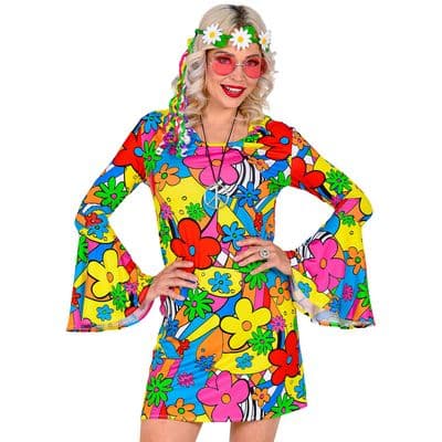 Ladies 1960's The 60's Fashion Flower Power Dress