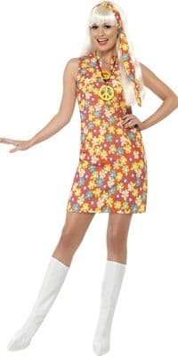 Ladies 1960s 70s Flower Hippy Retro Child
